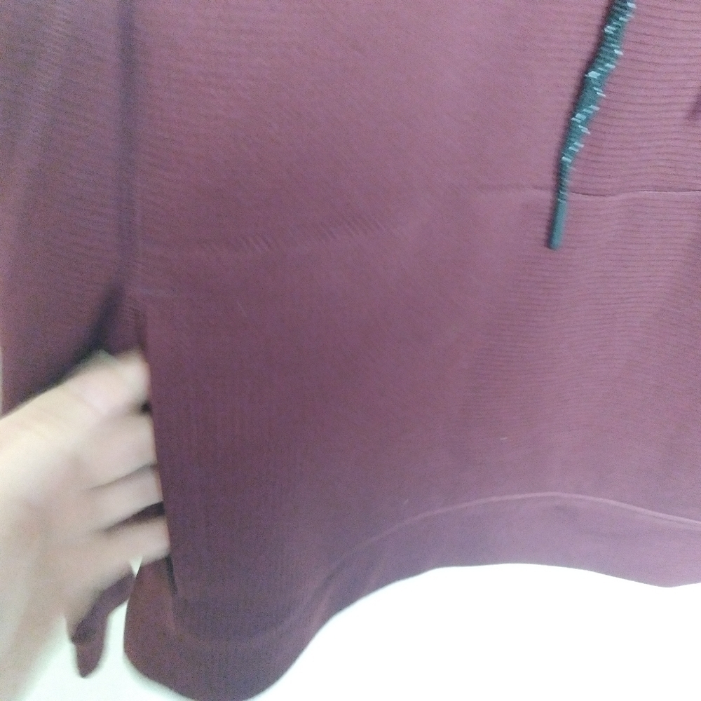 American Eagle Active Flex Red Waffle Knit Spell Out Hoodie Size Small - Picture 5 of 12